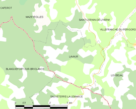 Mapa obce Lavaur
