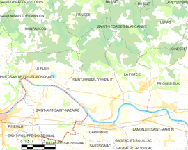 Mapa obce Saint-Pierre-d’Eyraud