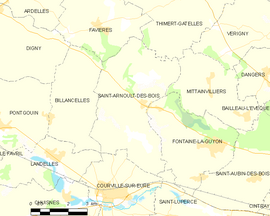 Mapa obce Saint-Arnoult-des-Bois