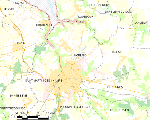 莫尔莱市镇地图