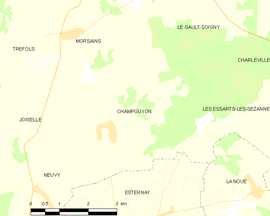 Mapa obce Champguyon