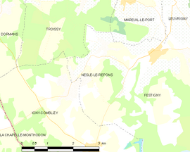 Mapa obce Nesle-le-Repons