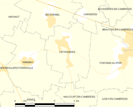Mapa obce Cattenières