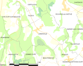 Mapa obce Landaville