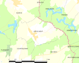 Mapa obce Lepuix-Neuf
