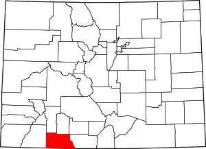 State map highlighting Archuleta County