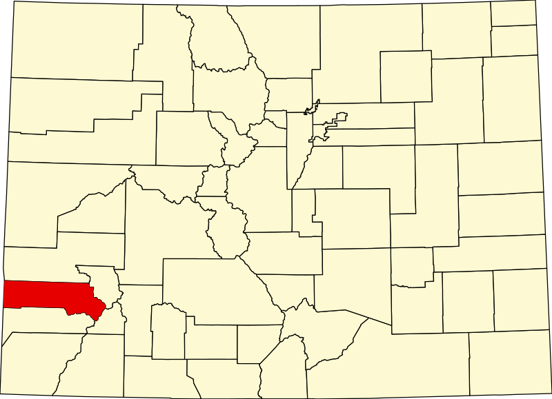 ファイル:Map of Colorado highlighting San Miguel County.svg