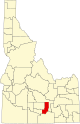 Statskarta som markerar Minidoka County