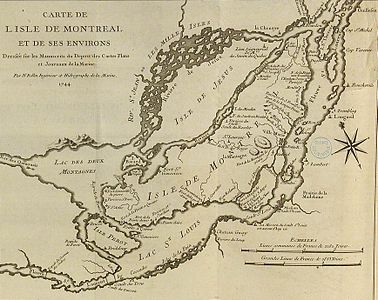 Mapa de Mont-real, 1744
