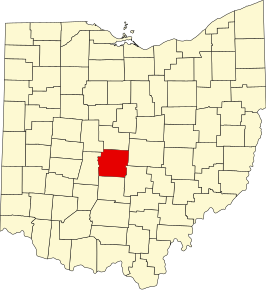 Locatie van Franklin County in Ohio