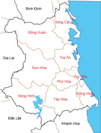 Thác H'Ly trên bản đồ Phú Yên