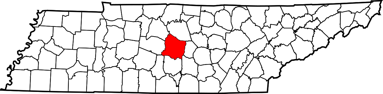 Map of Tennessee highlighting Rutherford County
