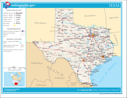 An enlargeable map of the State of Texas