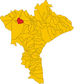 Kommunens läge i Catanzaro