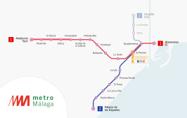 Netwerkkaart van de Metro van Málaga