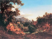 イタリアの風景の中の恋人たち (1853)