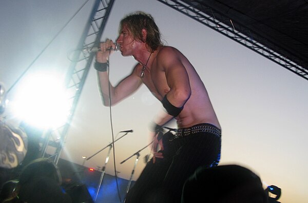 Former singer Marty Casey performing with L.A. Guns in 2008