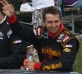 NASCAR driver w:Matt DiBenedetto during driver introductions at the 2010 w:Bucyros 200 the first w:Nationwide Series race at w:Road America. Template:Commonist