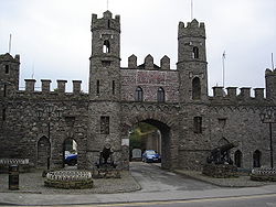 Blick auf den Schlosseingang und die Kanonen