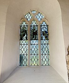 Fragments of Medieval glass Medieval glass St Helen North Thoresby.jpg