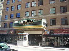 Olympia Theater is one of the last remaining theaters from the many that once existed on Flagler Street in the 1920s Miami FL Downtown HD Olympia Theater01.jpg