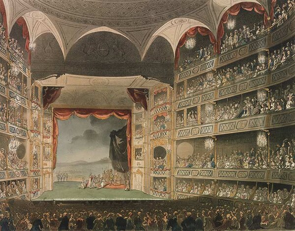 Interior of Theatre Royal, Drury Lane, 1808