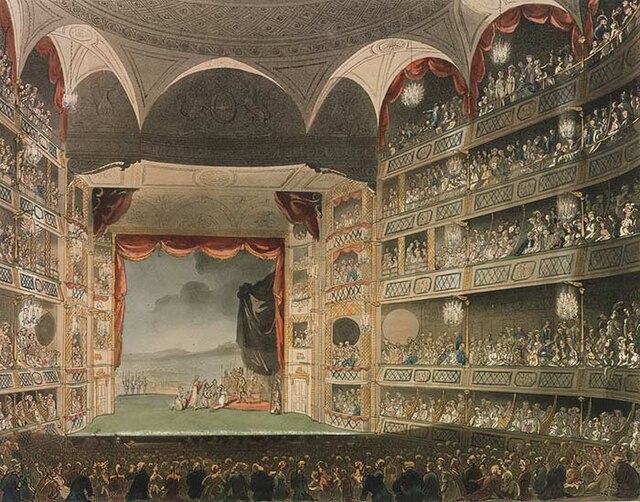 The interior of the third and largest theatre to stand at Drury Lane, c. 1808