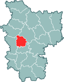 Location of Dzjaržinskas rajons