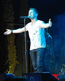 Hatzigiannis performing in August 2011