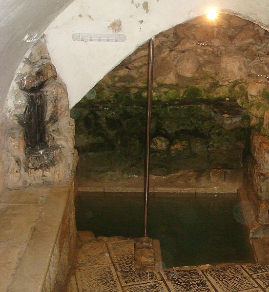Mikveh of Isaac Luria on the hillside below Safed in the Galilee, fed by a cold spring