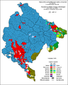 Језици у Црној Гори по насељима 2003. године