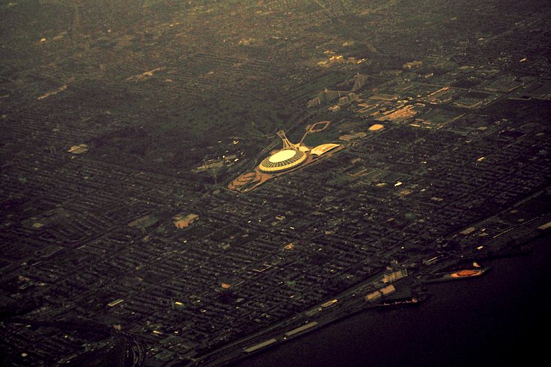 File:Montreal Olympic Stadium From Sky.jpg