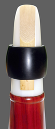 Mouthpiece with conical ring ligature, made from hard rubber