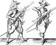 Engraving of musketeers from the Thirty Years' War Muszkieterzy.JPG
