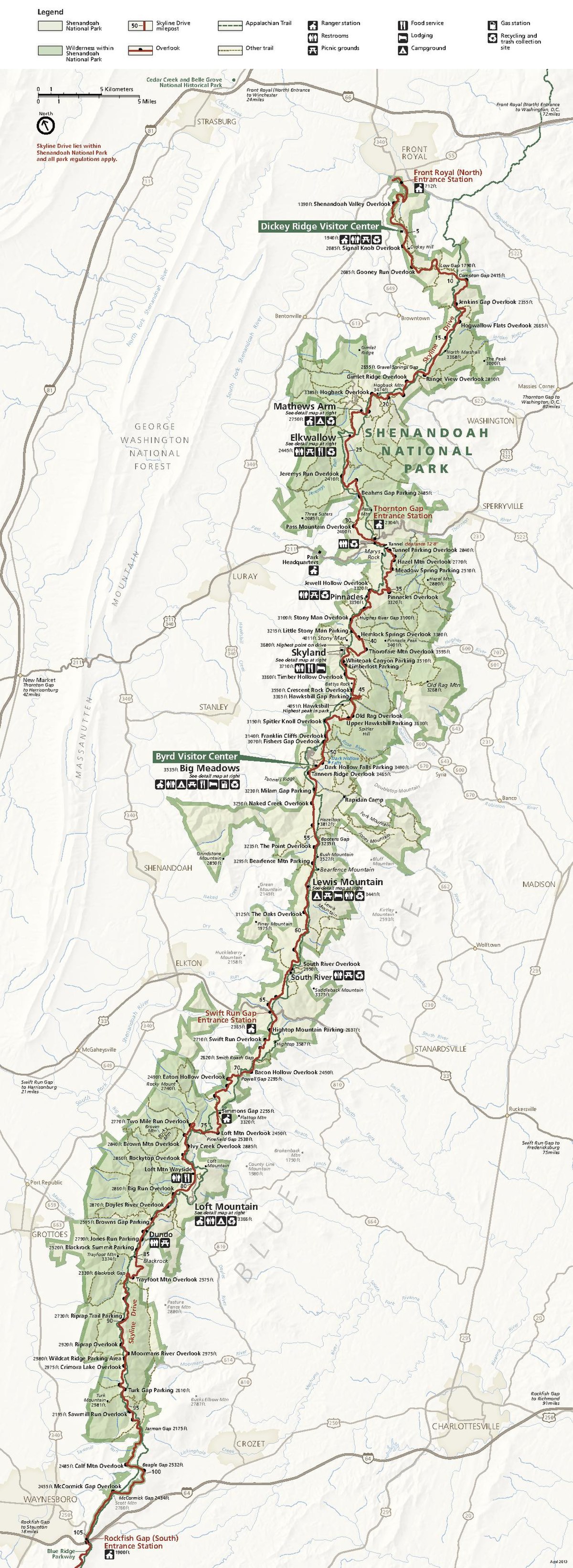 Shenandoah National Park Map Pdf File:nps Shenandoah-Map.pdf - Wikimedia Commons