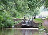 Sempit-perahu meninggalkan Tyrley Kunci 4, Shropshire Union Canal, Staffordshire - geograph.org.inggris - 547763.jpg