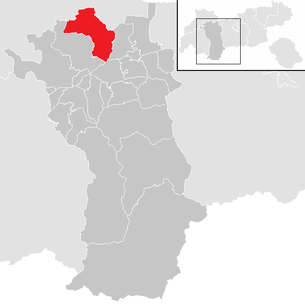 Lage der Gemeinde Nassereith im Bezirk Imst (anklickbare Karte)