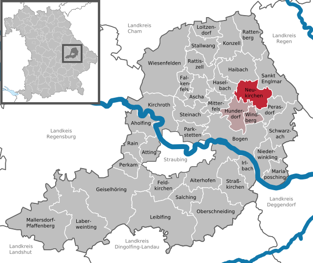 Läget för Neukirchen i Landkreis Straubing-Bogen
