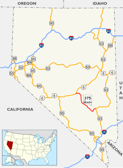 Map of Nevada State Route 375