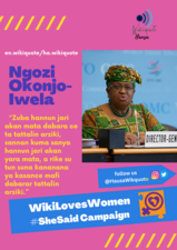 Ngozi Okonjo-Iwela SheSaid campaign flyer