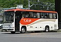 日光交通6213号車。旧東武ダイヤルバスオリジナル塗装の一種。一般貸切の表記があり、主に鬼怒川付近共同送迎バスとして使用される。