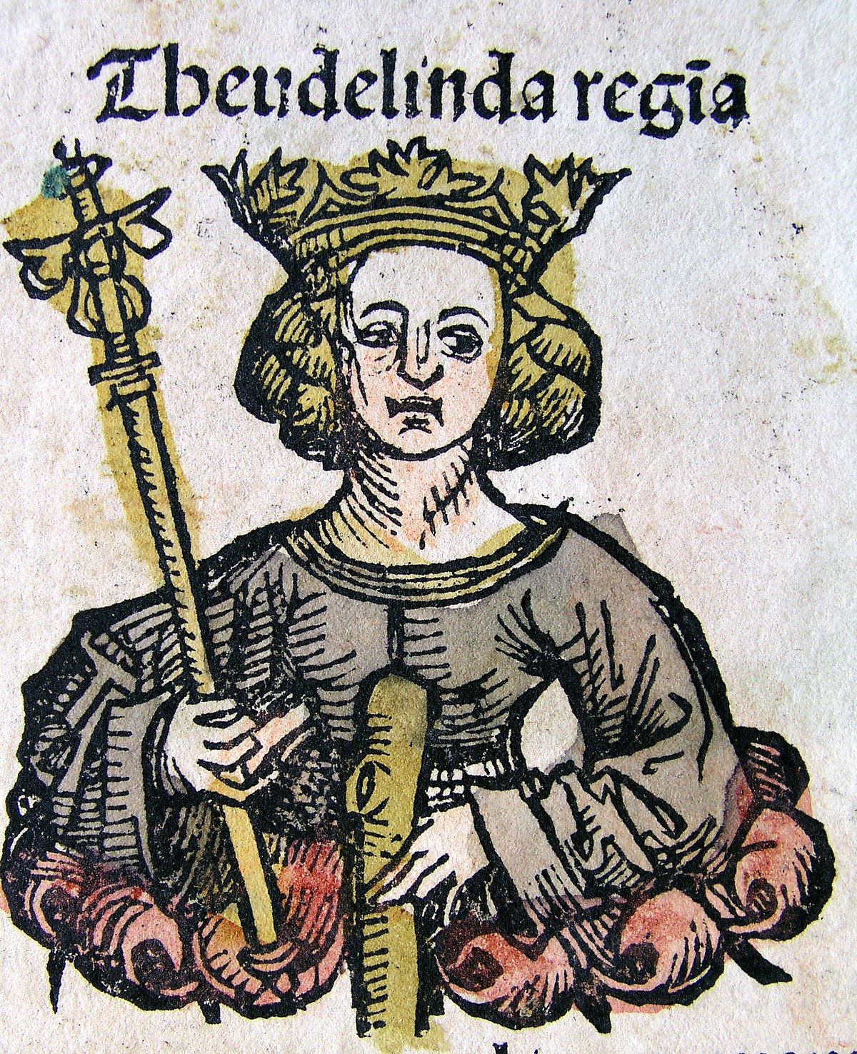 Nuremberg chronicles - Theudelinda, Queen of the Lombards (CLr).jpg