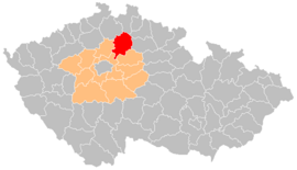 Poloha okresu Mladá Boleslav v Česku (klikacia mapa)
