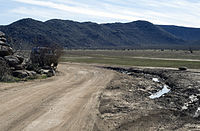 Negative environmental effects that occurred when off-road vehicle drivers deliberately left the posted trail. Anza-Borrego Desert State Park.