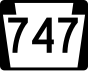 Pennsylvania Route 747 marker