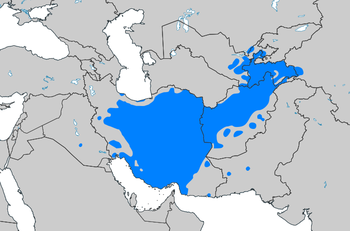 Het gebied waar Perzisch wordt gesproken