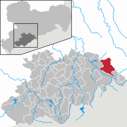 Tidigare läge för kommunen Pfaffroda i Erzgebirgskreis
