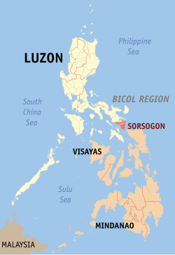 Mapa iti Filipinas a mangipakita ti pakasarakan iti Masbate.