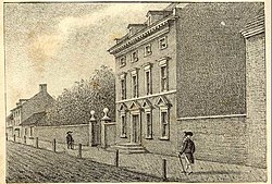 Howe made the Masters-Penn mansion his headquarters during the 1777-1778 British occupation of Philadelphia. It later served as the presidential mansion of George Washington and John Adams, 1790-1800. PhiladelphiaPresidentsHouse.jpg