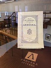 Une image du Plan de la Nouvelle Réforme d'Andorre dans une boîte en verre dans un musée